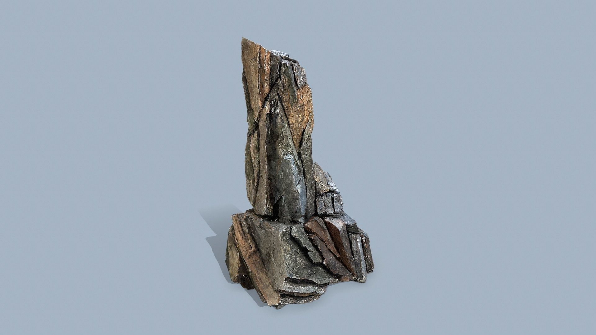 cliff rocks Low-poly 3D model_8