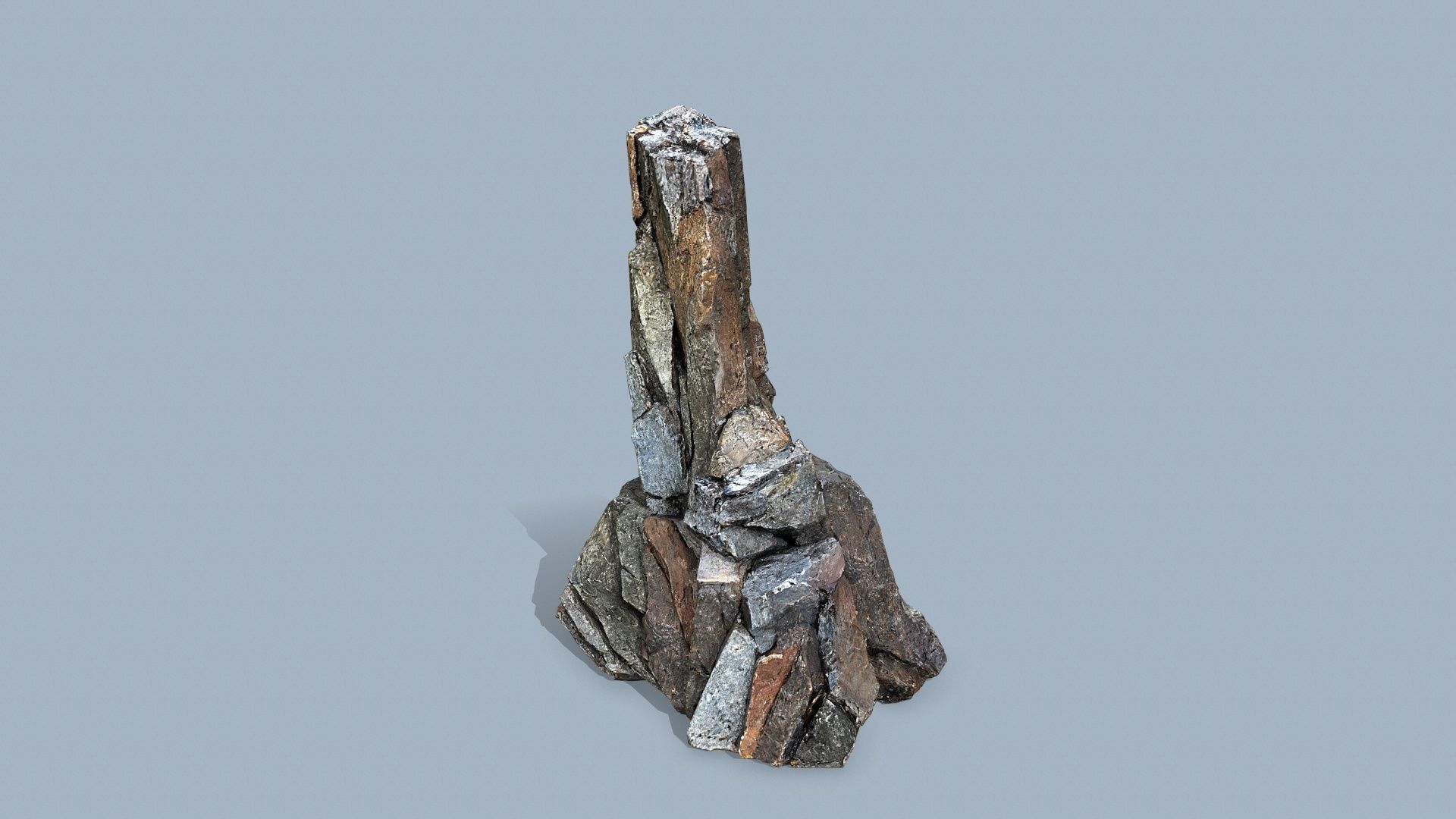 cliff rocks Low-poly 3D model_10