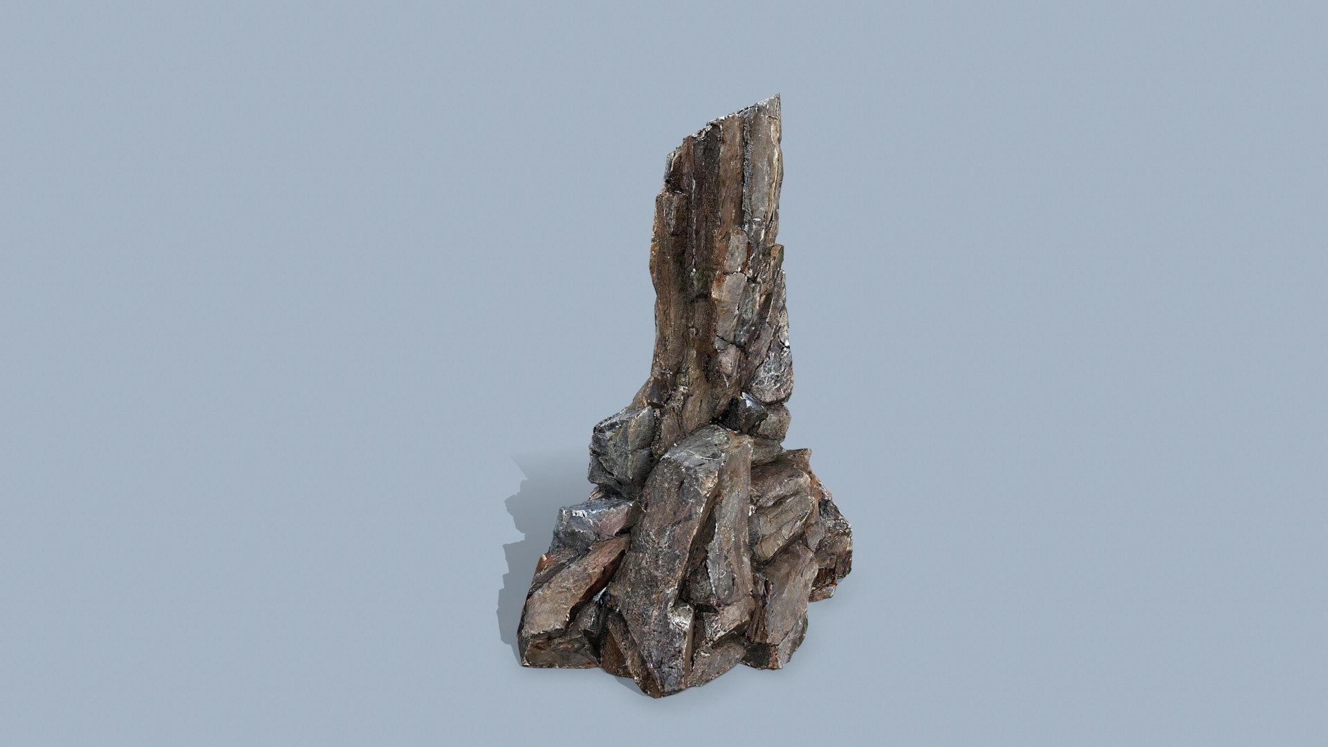 cliff rocks Low-poly 3D model_3