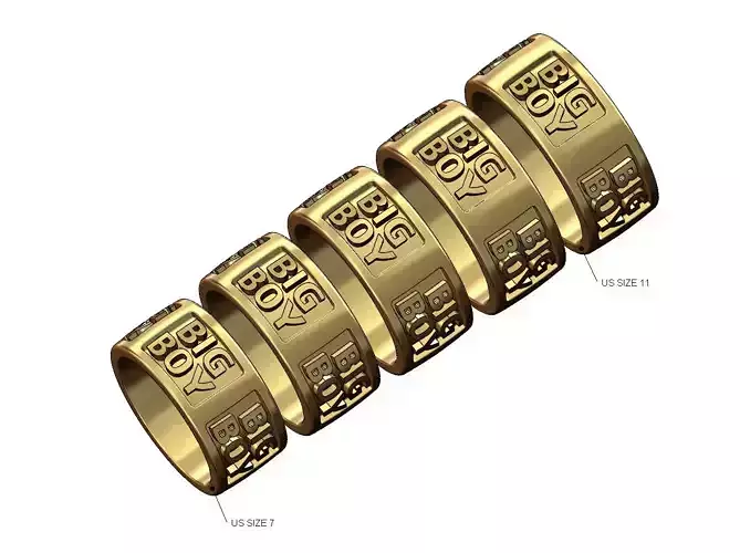 Big boy eternity cigar band US sizes 7to11 3D print model