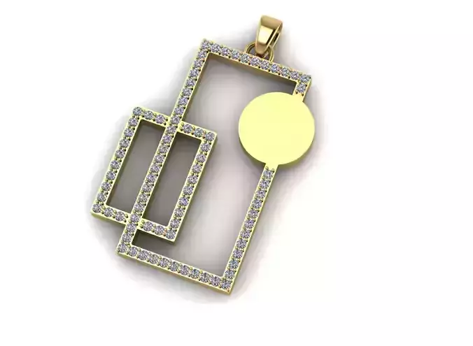 Women square pendant 3dm 
