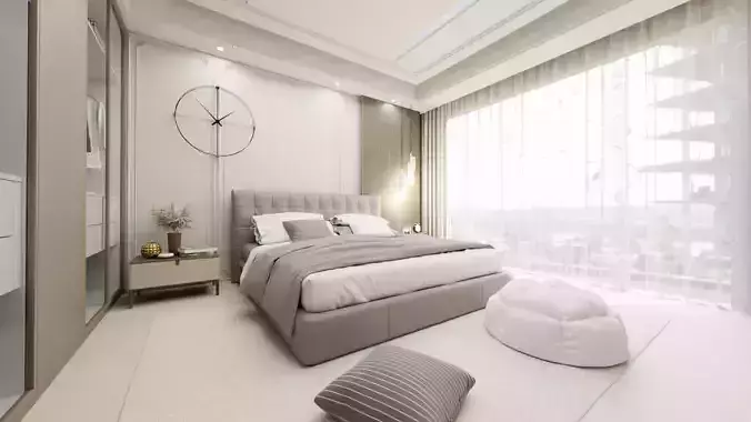 Interior Bedroom design scene 06