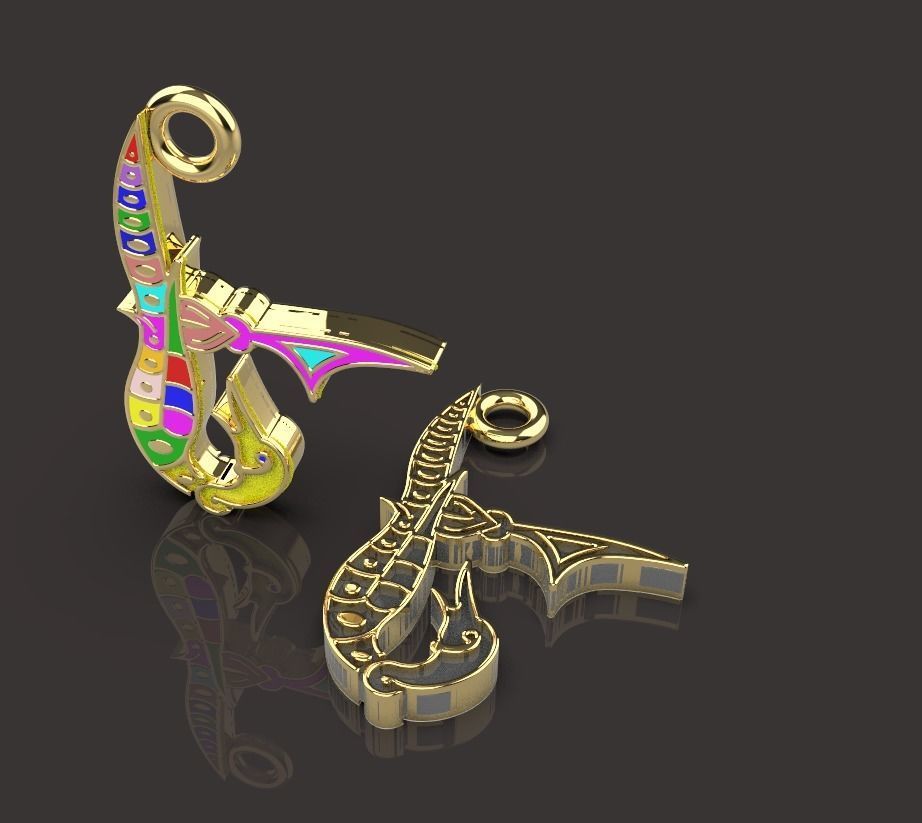 Armenian letters 3D print model_7