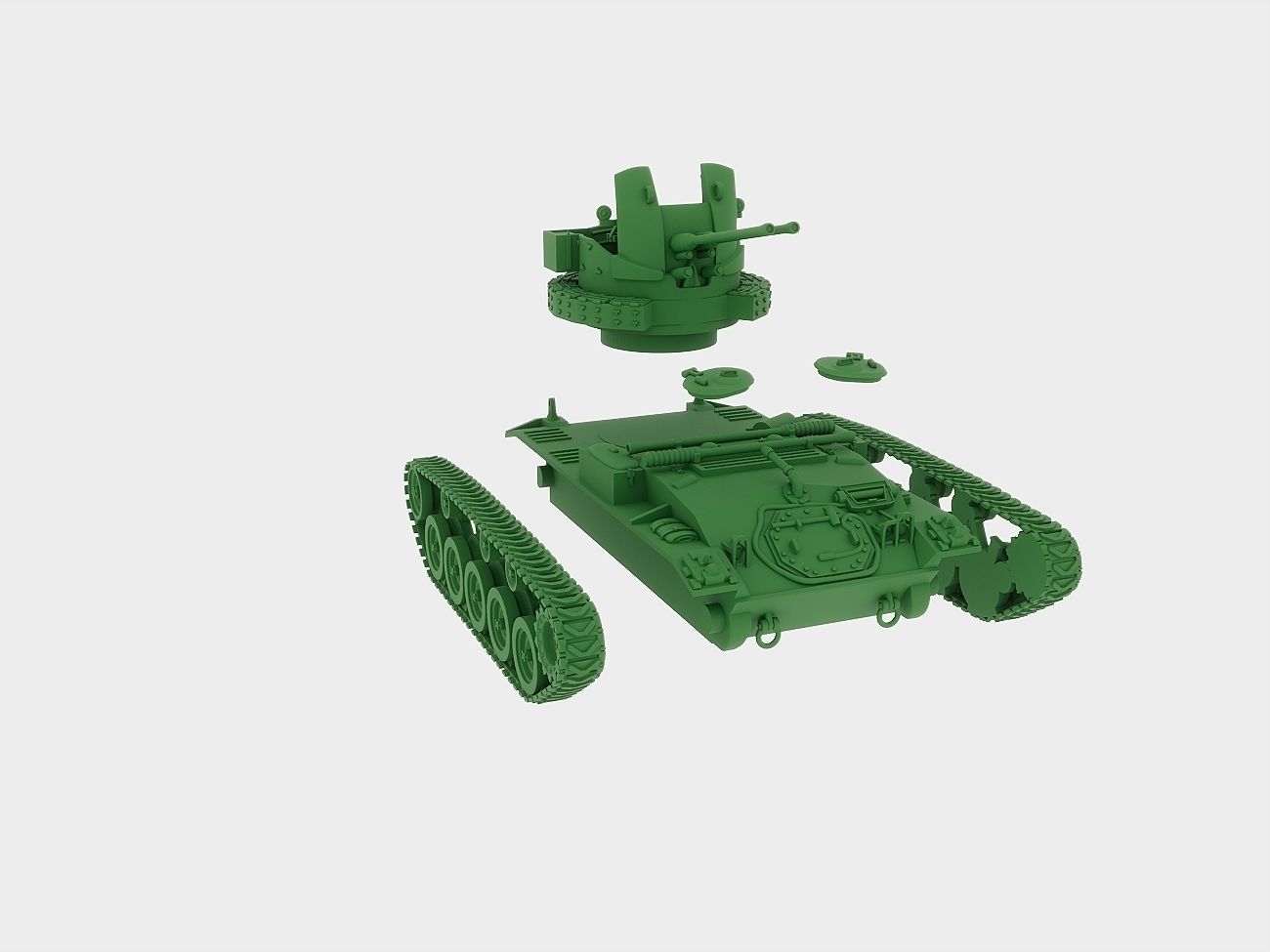 M19a1 twin 40mm 3D print model_5