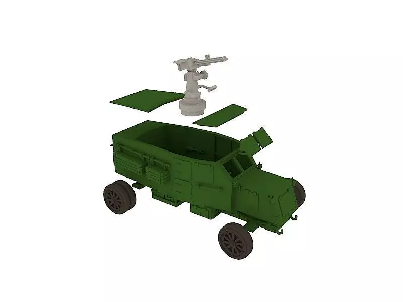 Pierce-Arrow armoured car 1914 3D print model