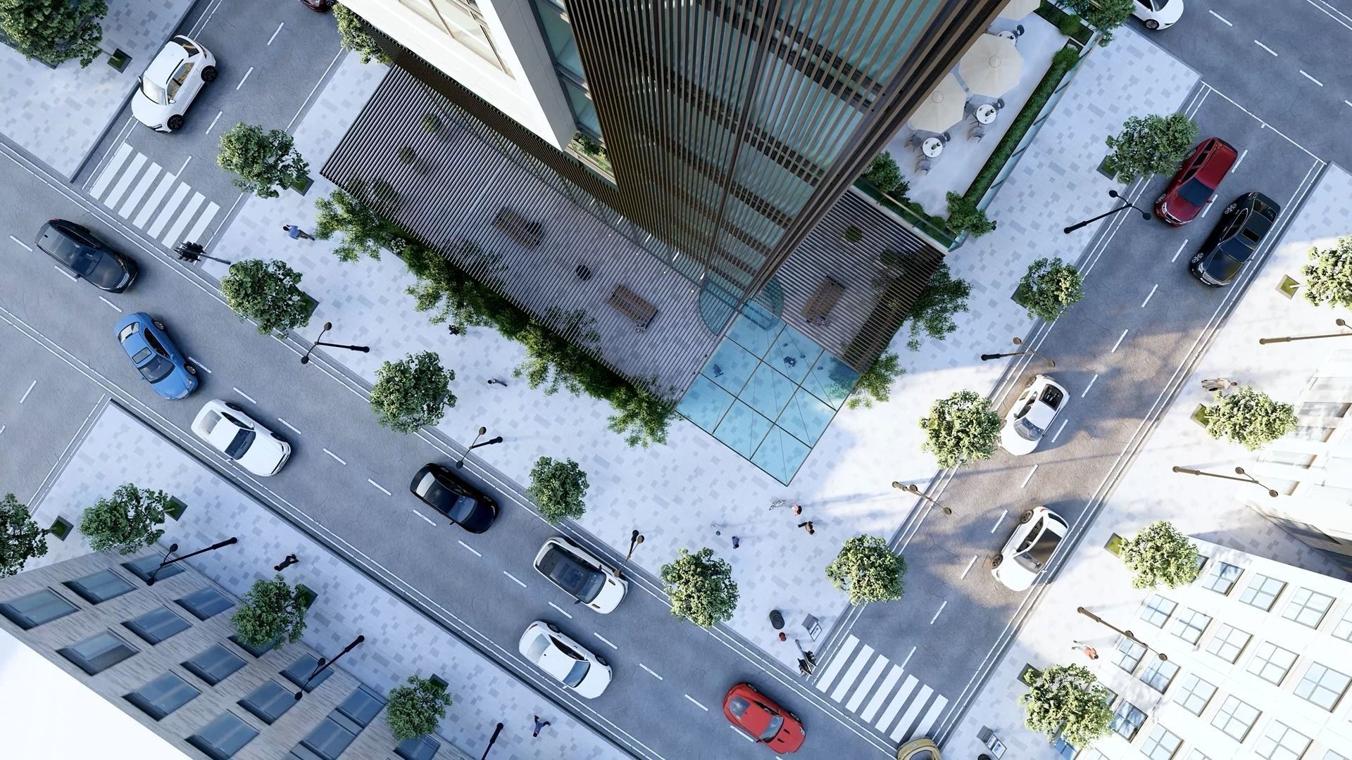 Nexus Corp Office Building Exterior Design 3D model_6