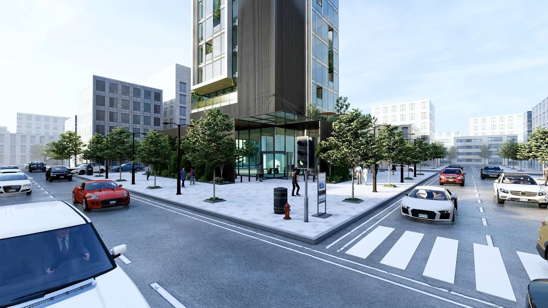 Nexus Corp Office Building Exterior Design 3D model_2