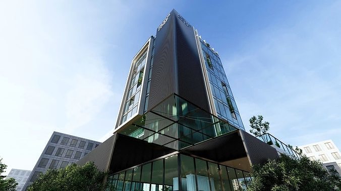 Nexus Corp Office Building Exterior Design 3D model 4