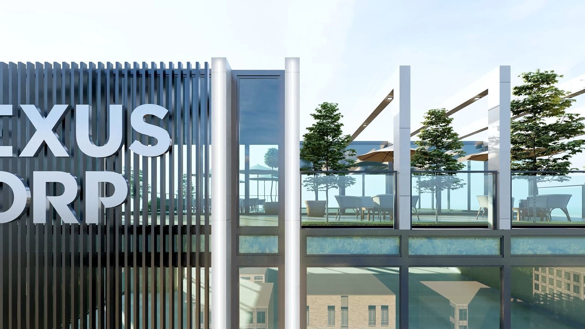 Nexus Corp Office Building Exterior Design 3D model_7