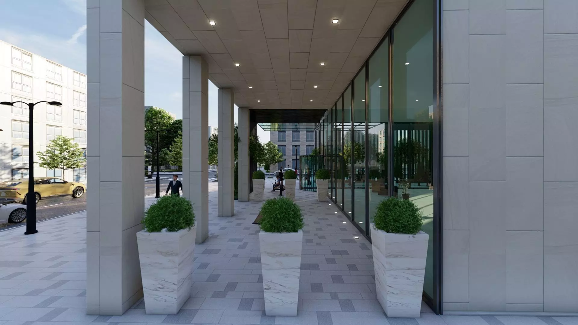 Nexus Corp Office Building Exterior Design 3D model_22