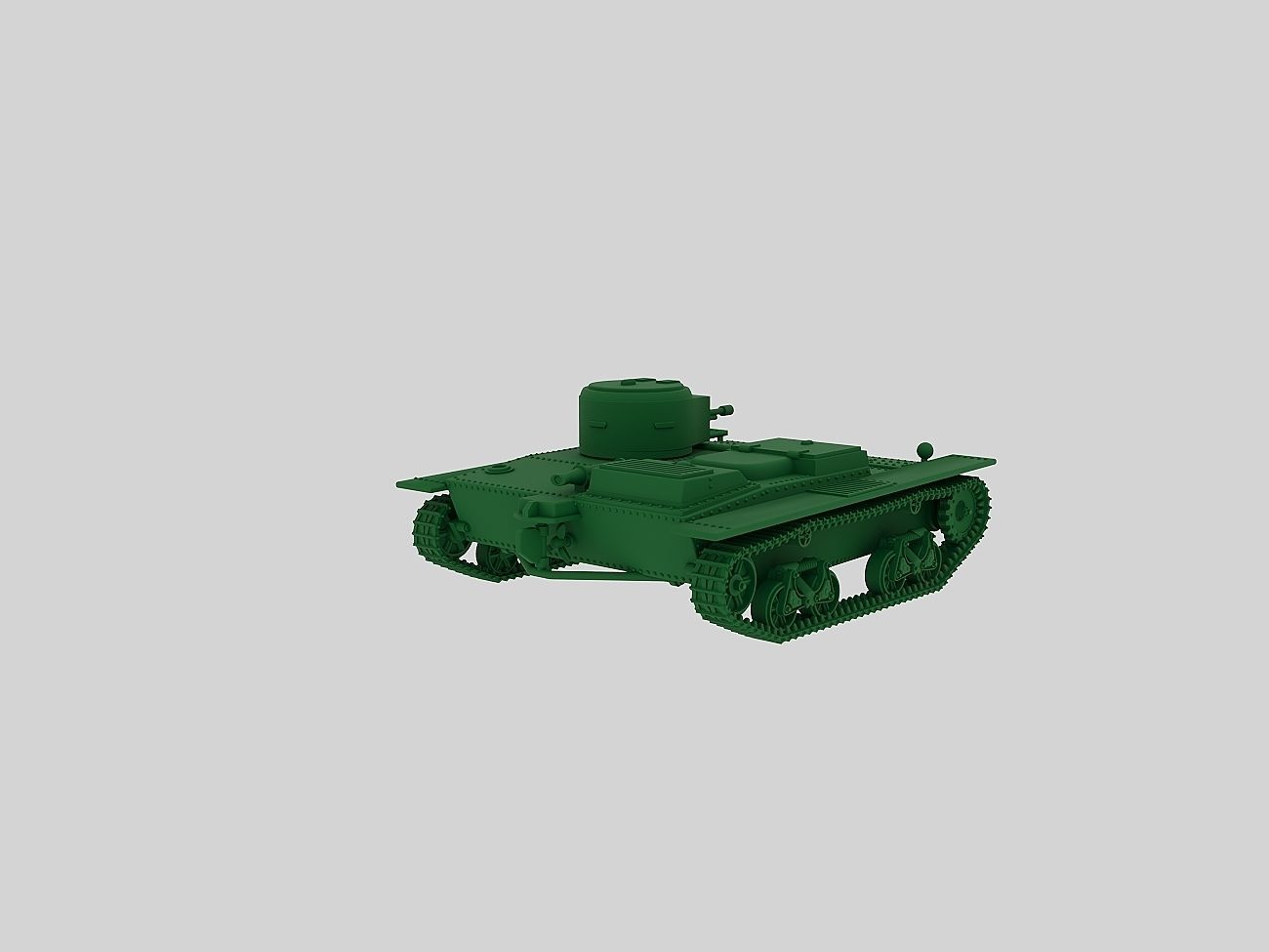 Soviet light tank T38 1937 3D print model_1