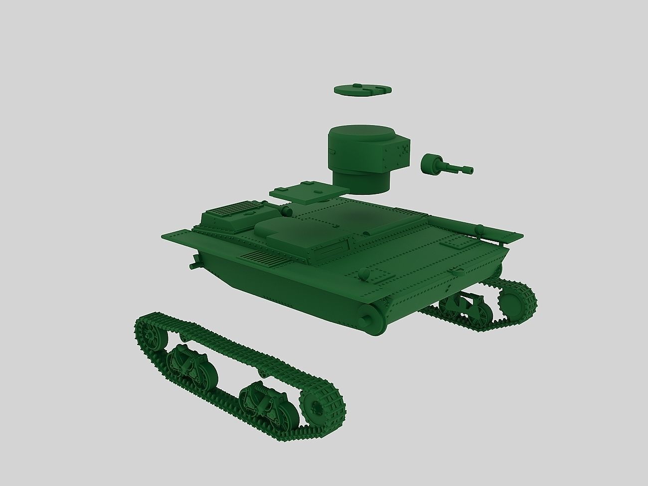 Soviet light tank T38 1937 3D print model_2