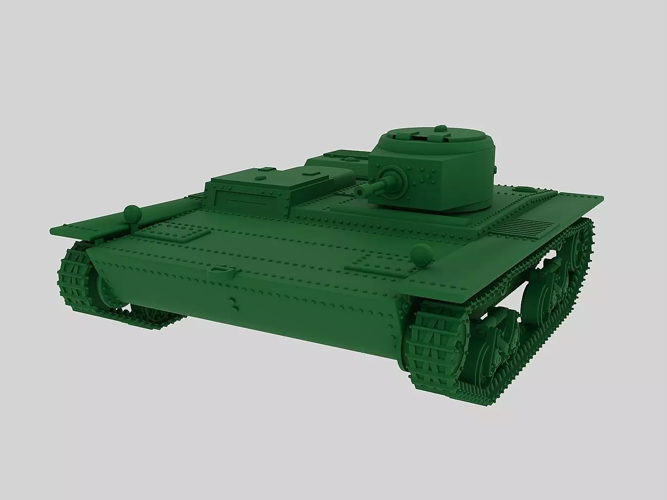 Soviet light tank T38 1937 3D print model_0