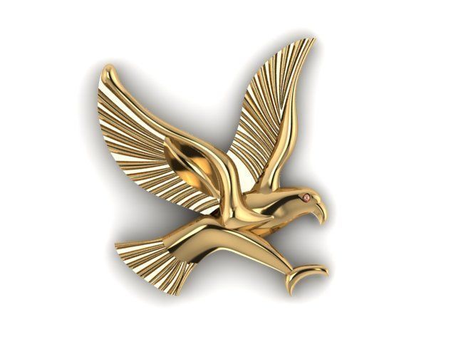 flying bird gold 3D print model_2