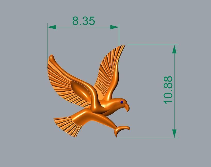 flying bird gold 3D print model_4