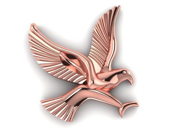 flying bird gold 3D print model_3