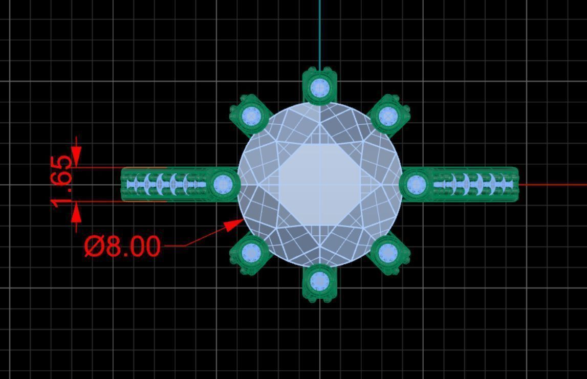 Elegant Gemstone Ring P-01-366 3D print model_4