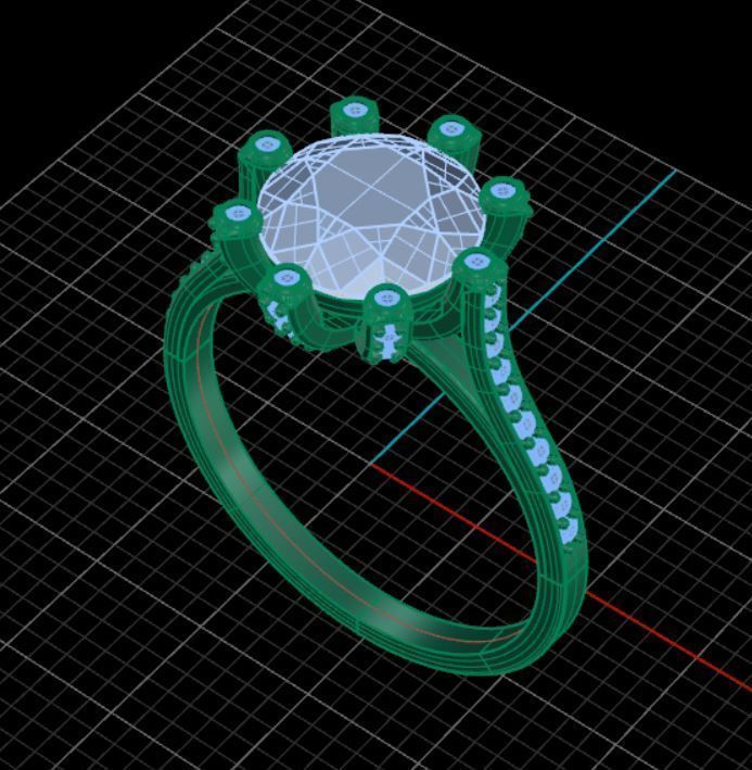 Elegant Gemstone Ring P-01-366 3D print model_5