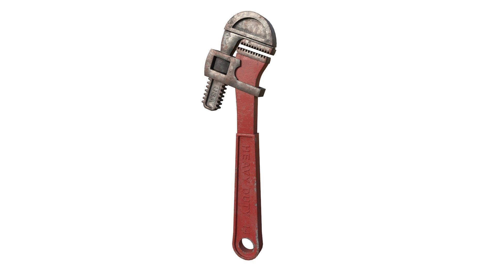 Pipe wrench 3D model_1
