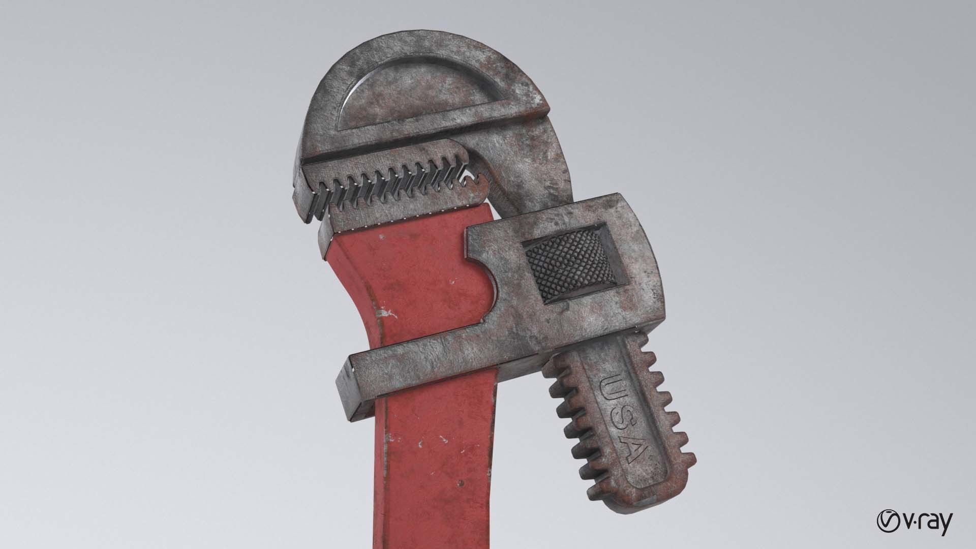 Pipe wrench 3D model_16