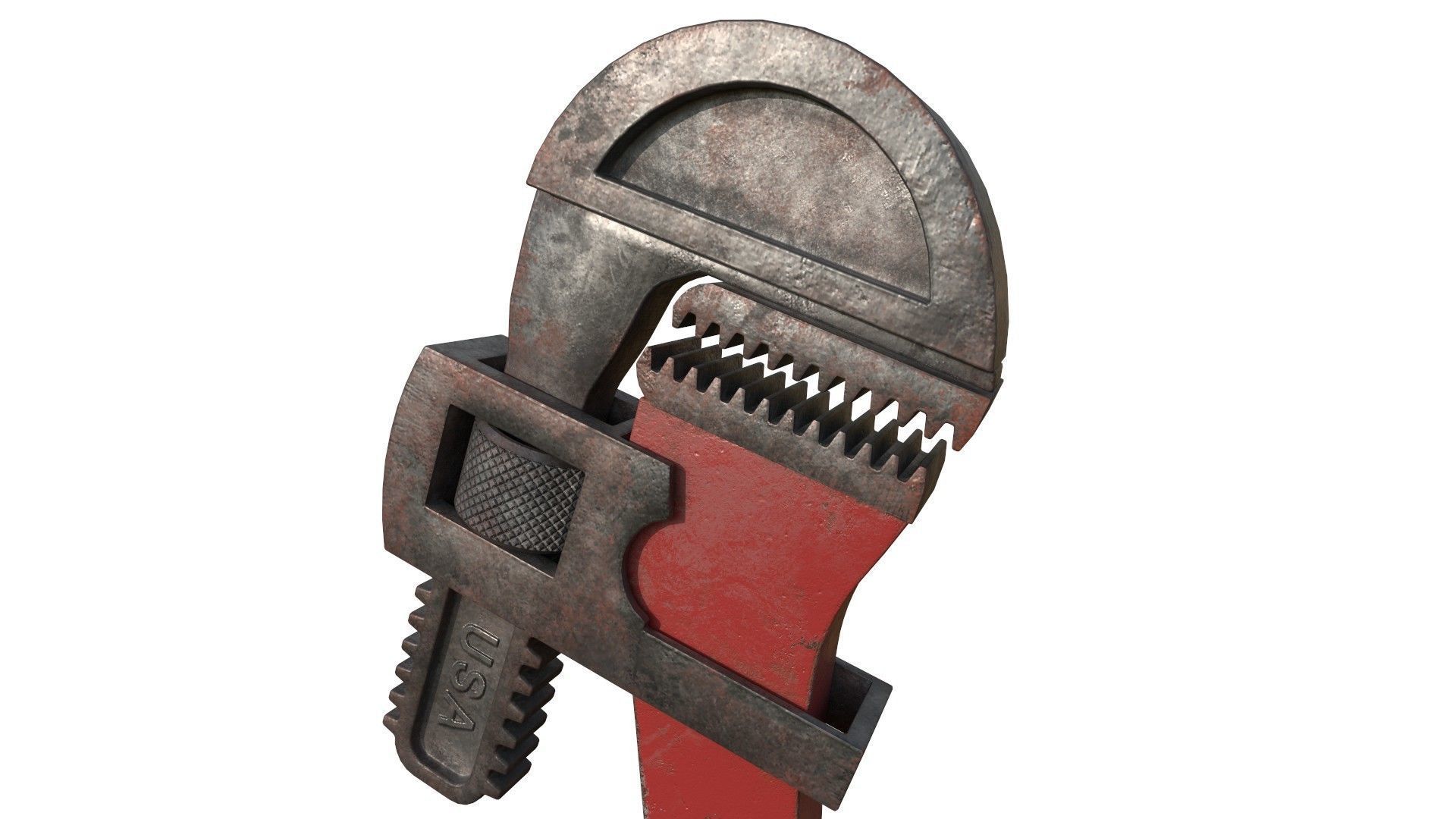 Pipe wrench 3D model_2