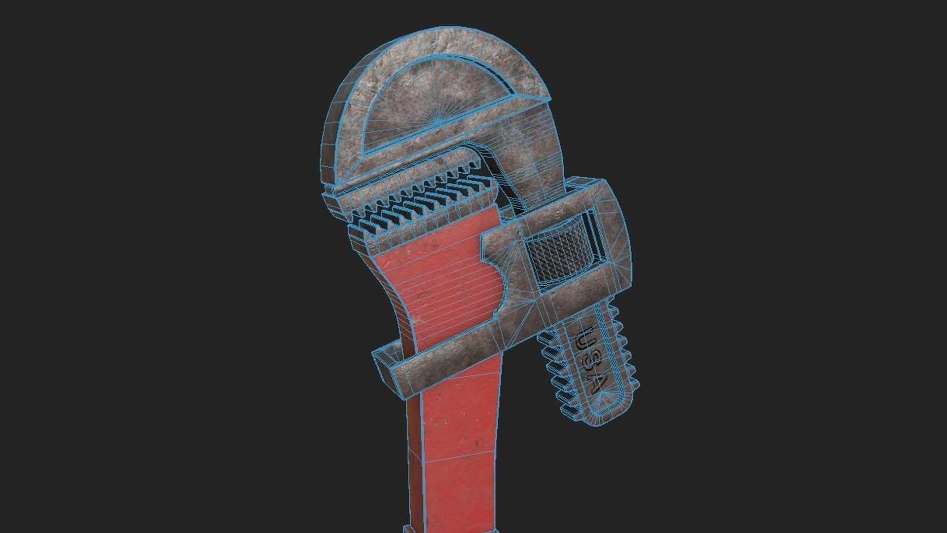 Pipe wrench 3D model_10