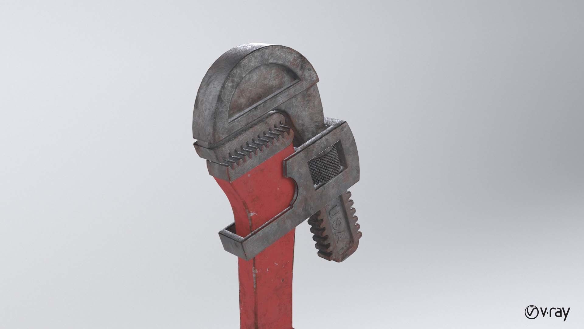 Pipe wrench 3D model_17