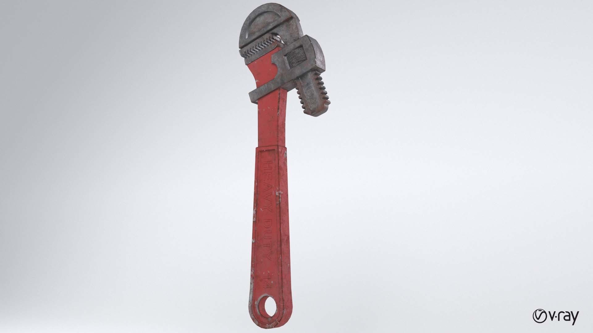 Pipe wrench 3D model_14