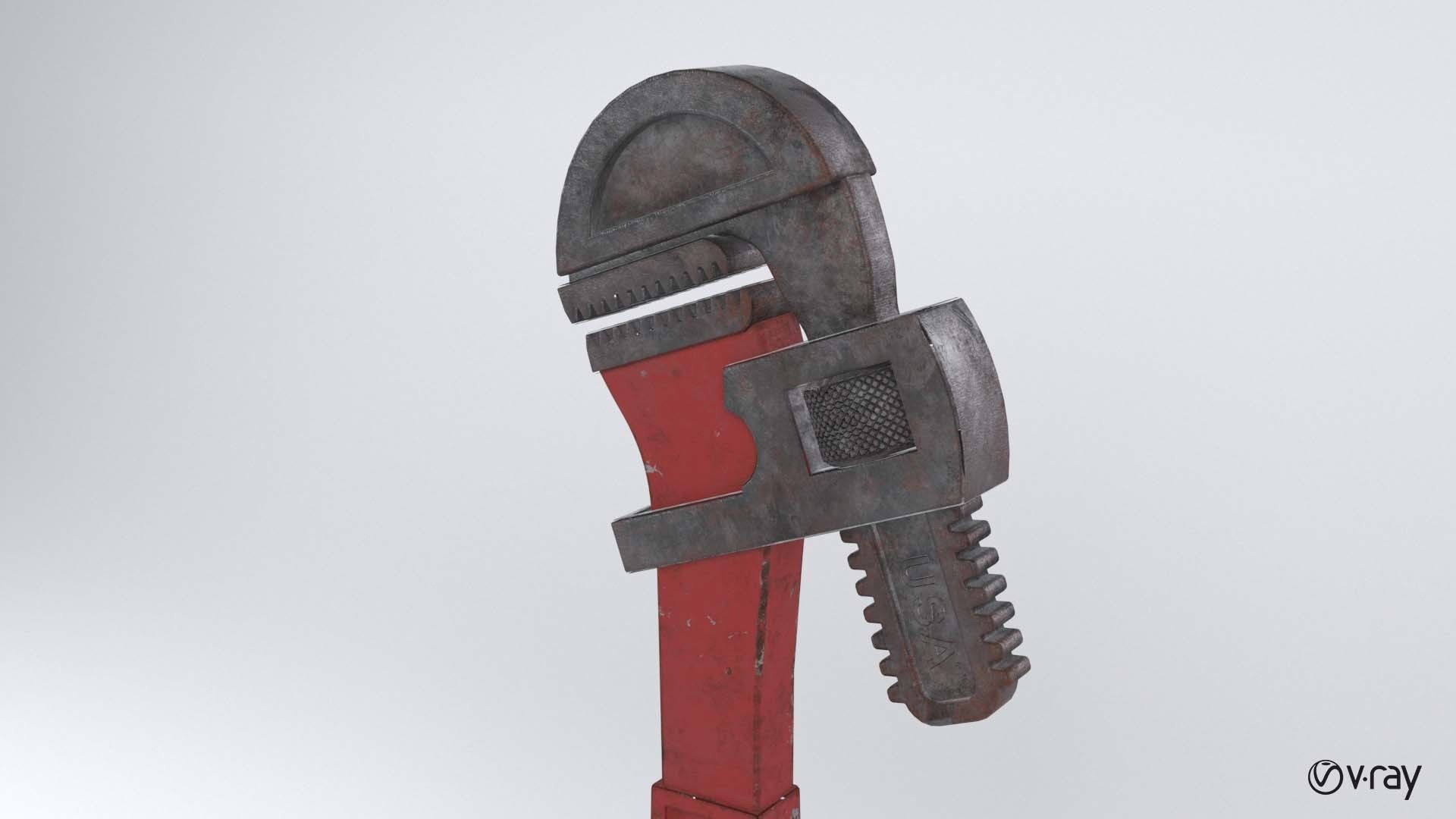 Pipe wrench 3D model_18