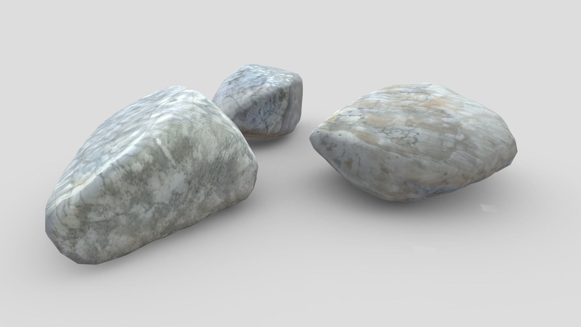 Stones Low-poly 3D model_7