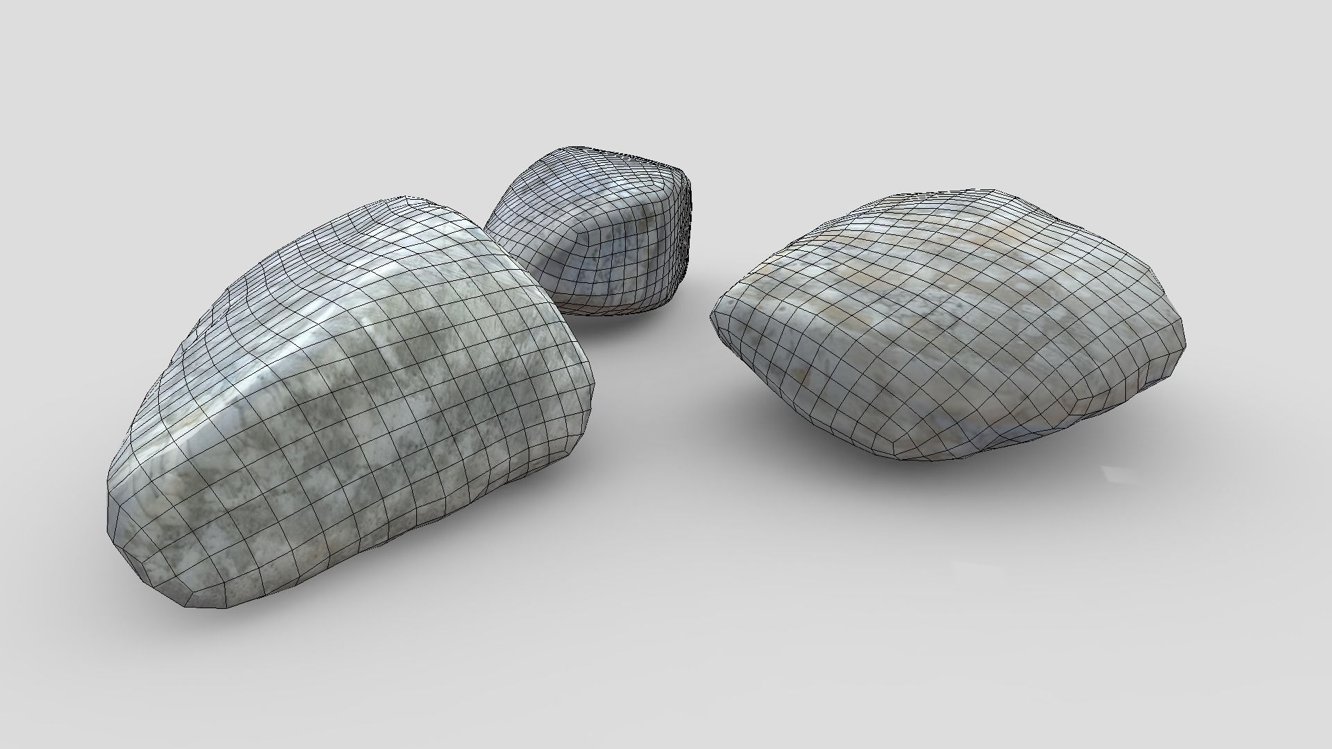 Stones Low-poly 3D model_8