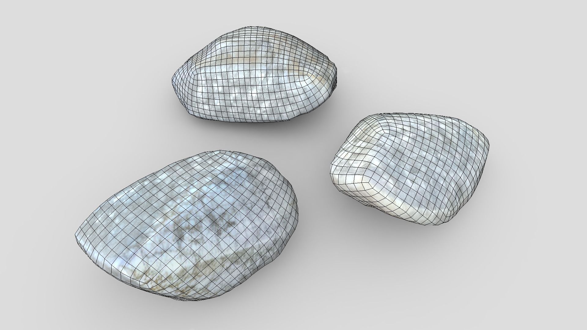 Stones Low-poly 3D model_2