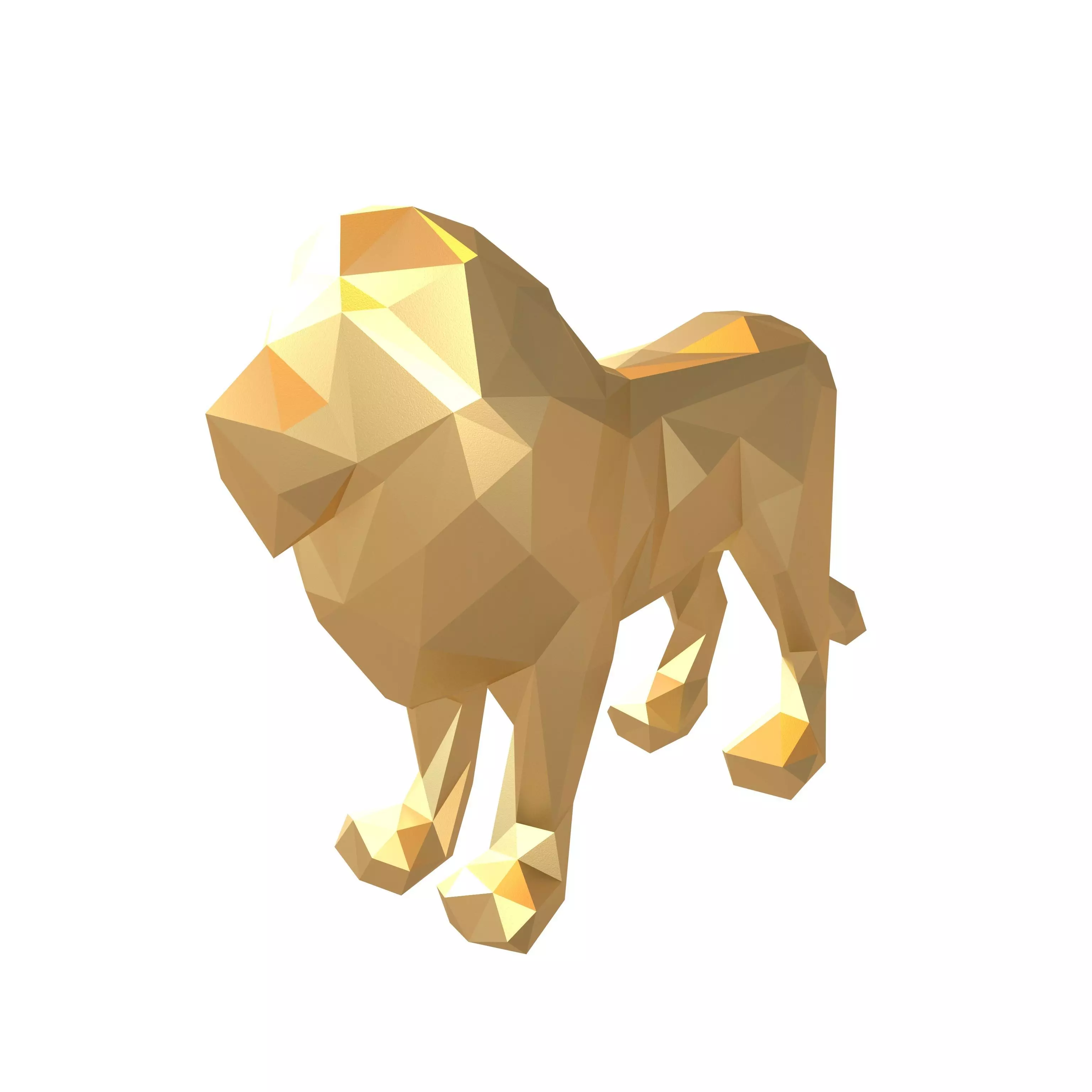 Styled Lion v1 002 Low-poly 3D model_0