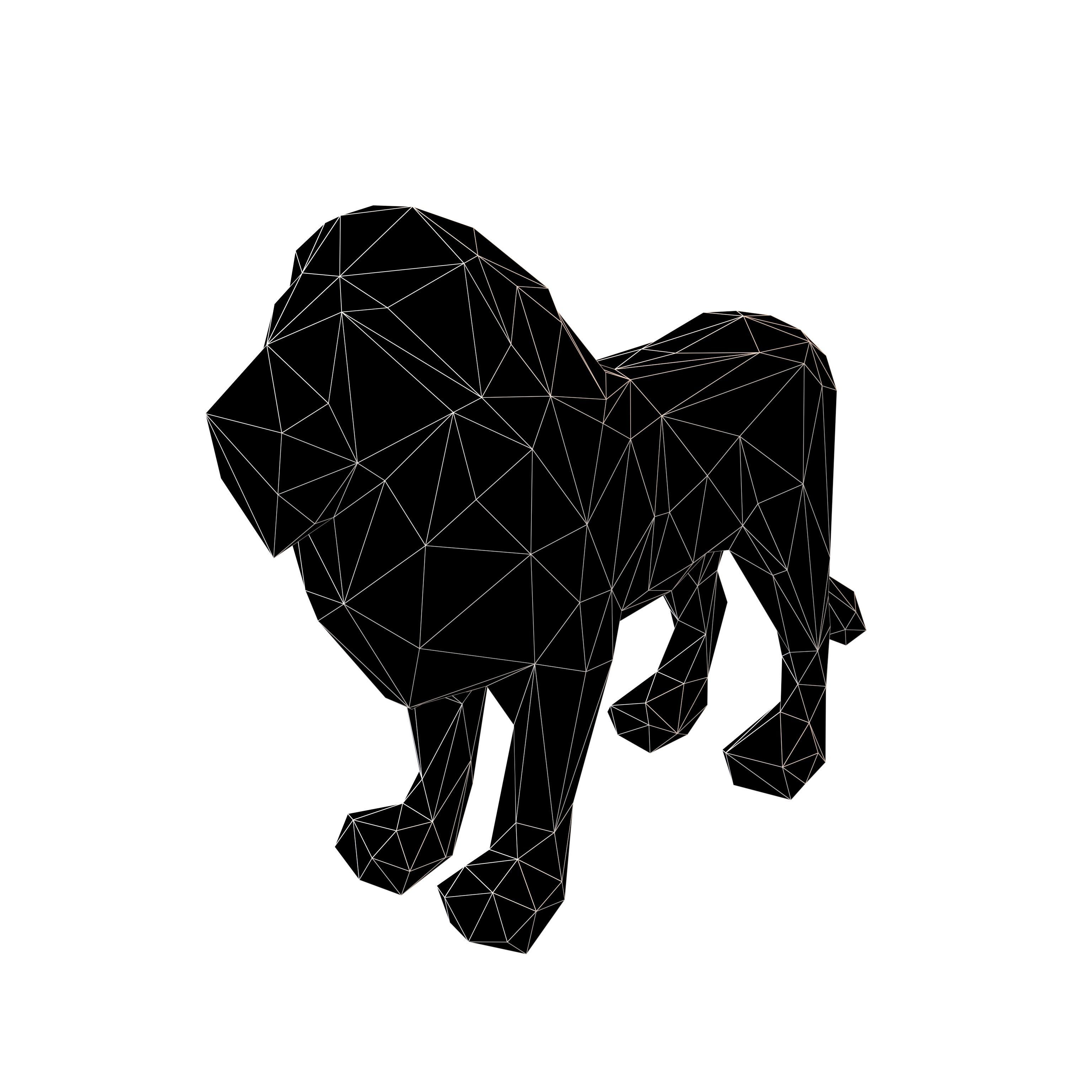Styled Lion v1 002 Low-poly 3D model_6