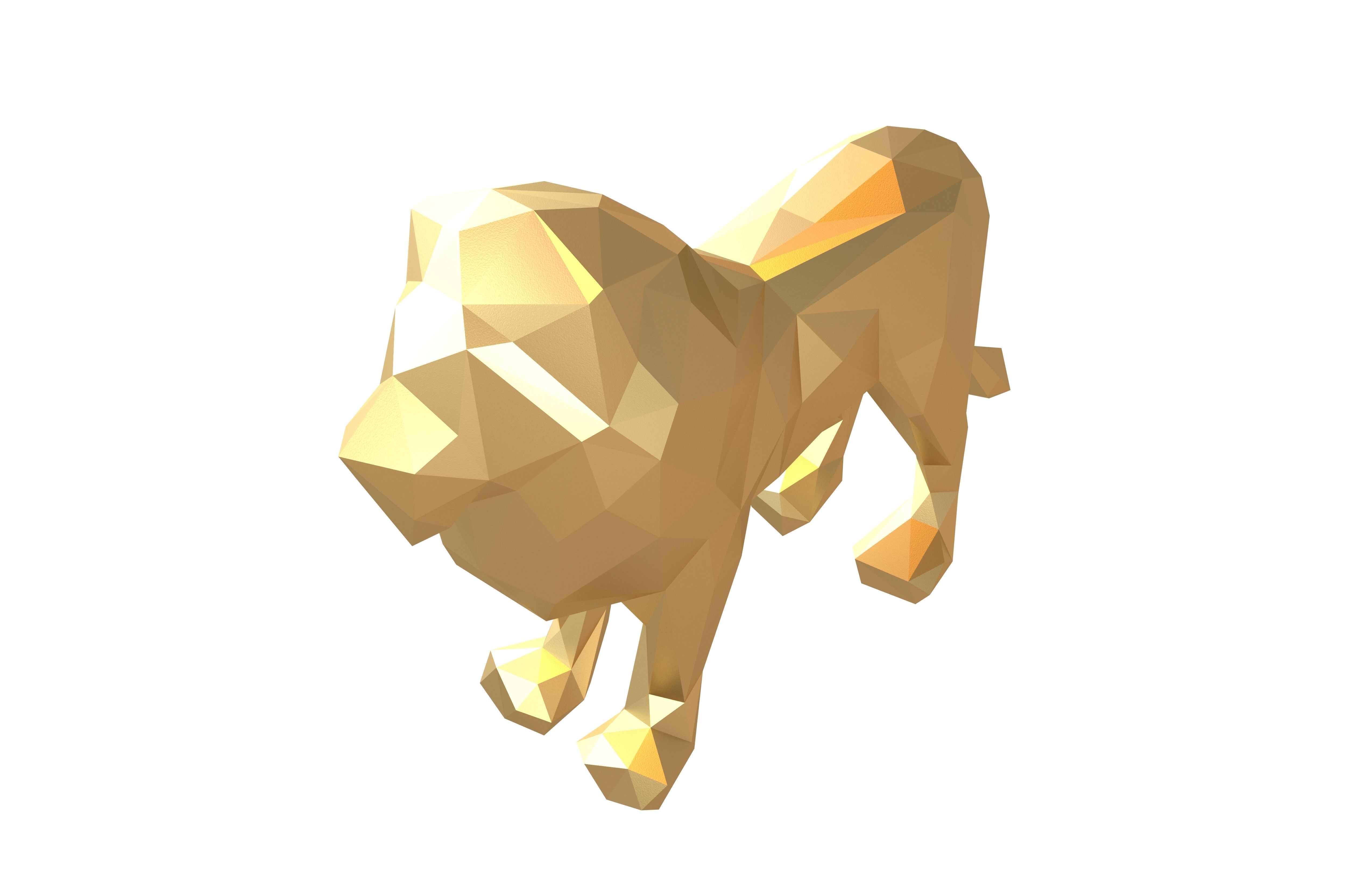 Styled Lion v1 002 Low-poly 3D model_2