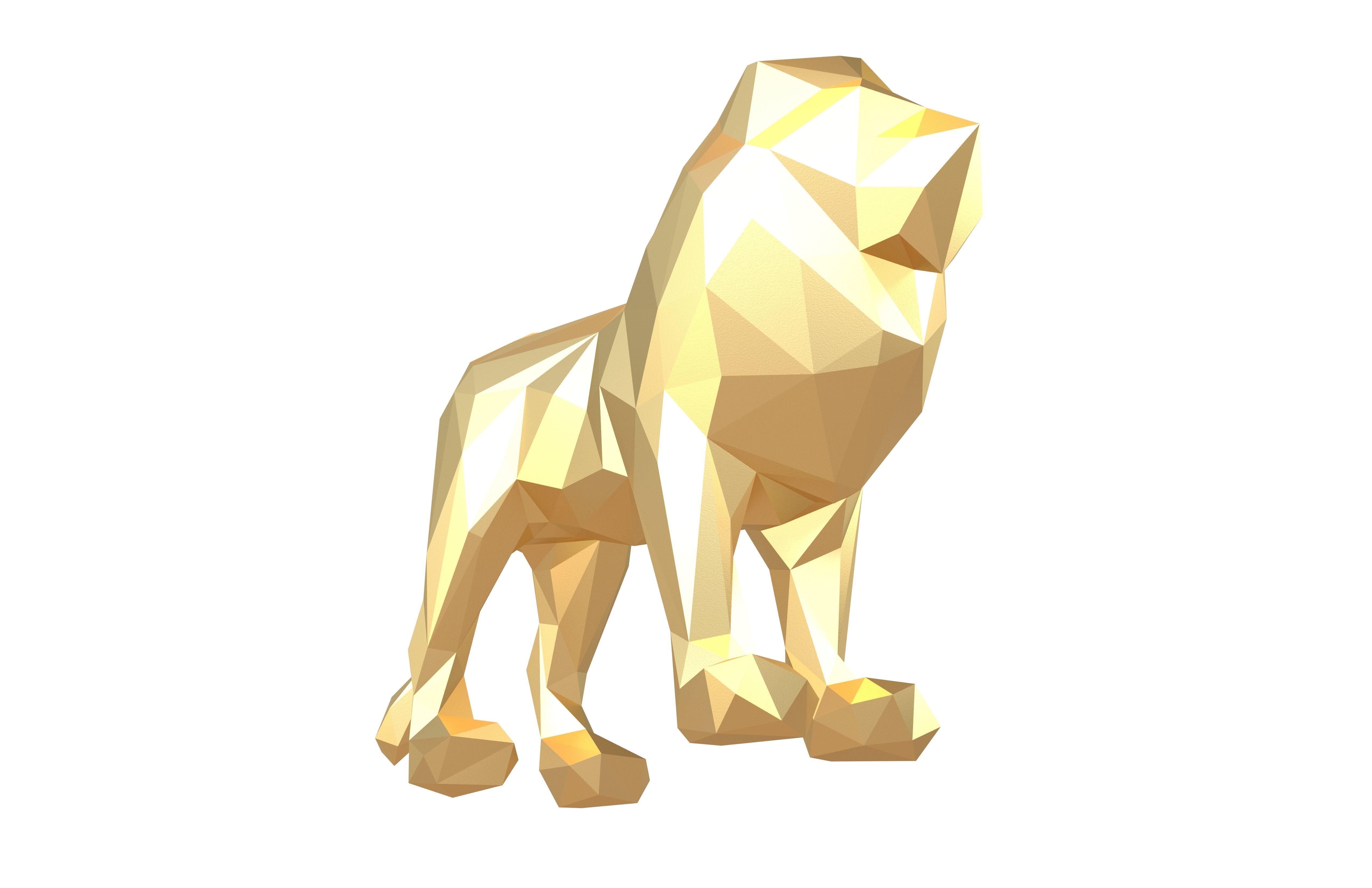 Styled Lion v1 002 Low-poly 3D model_3