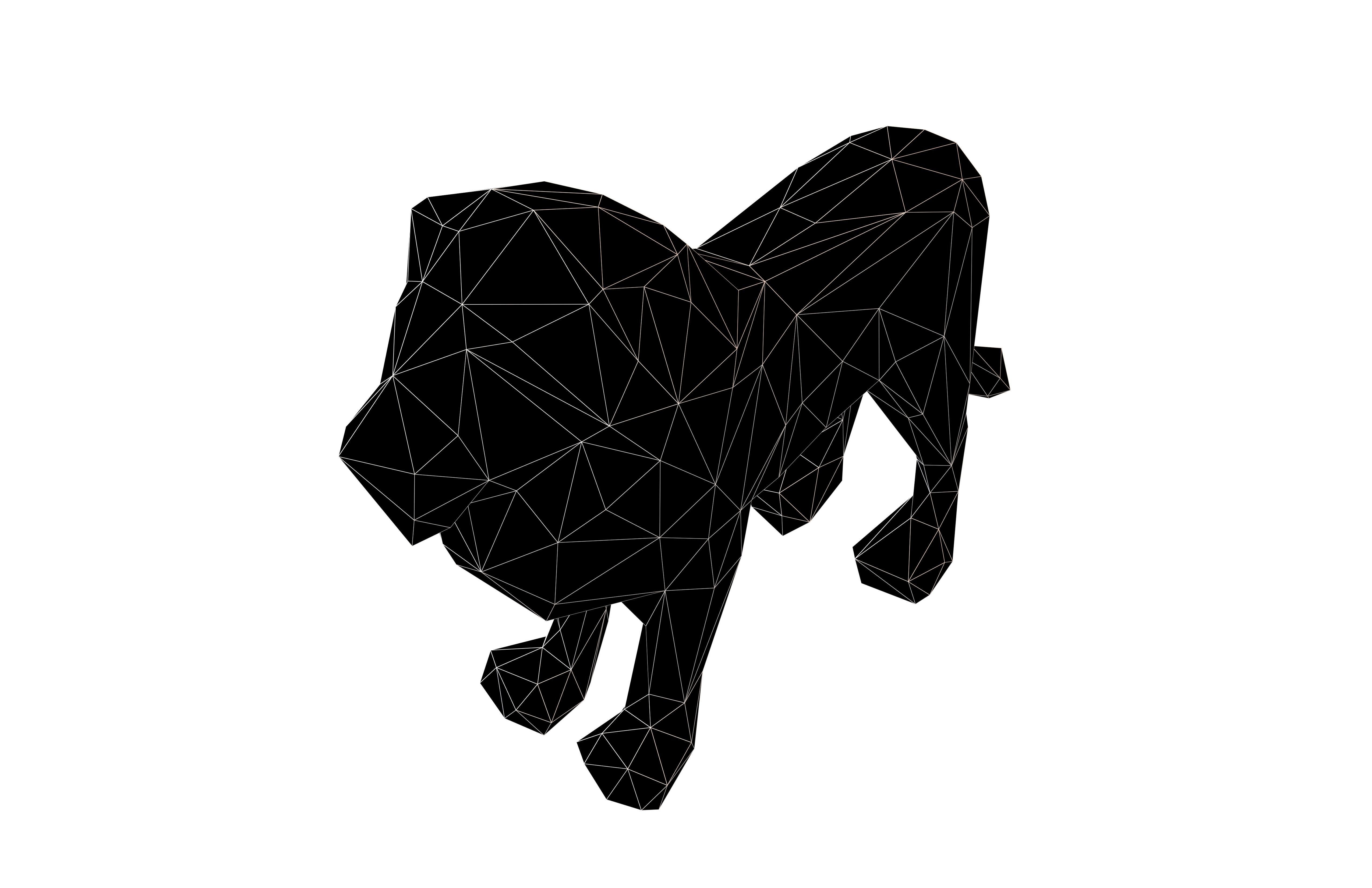 Styled Lion v1 002 Low-poly 3D model_7