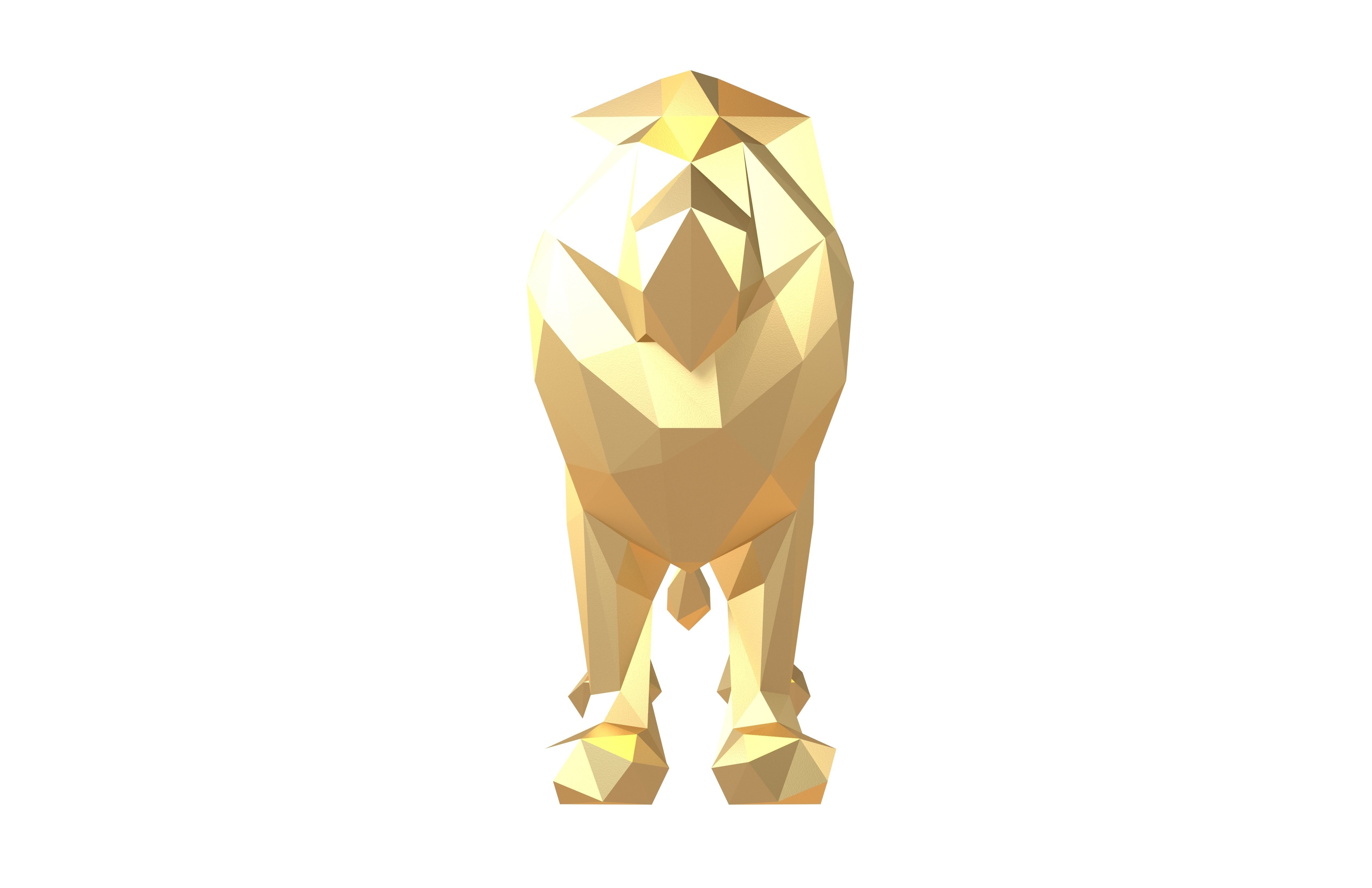 Styled Lion v1 002 Low-poly 3D model_1