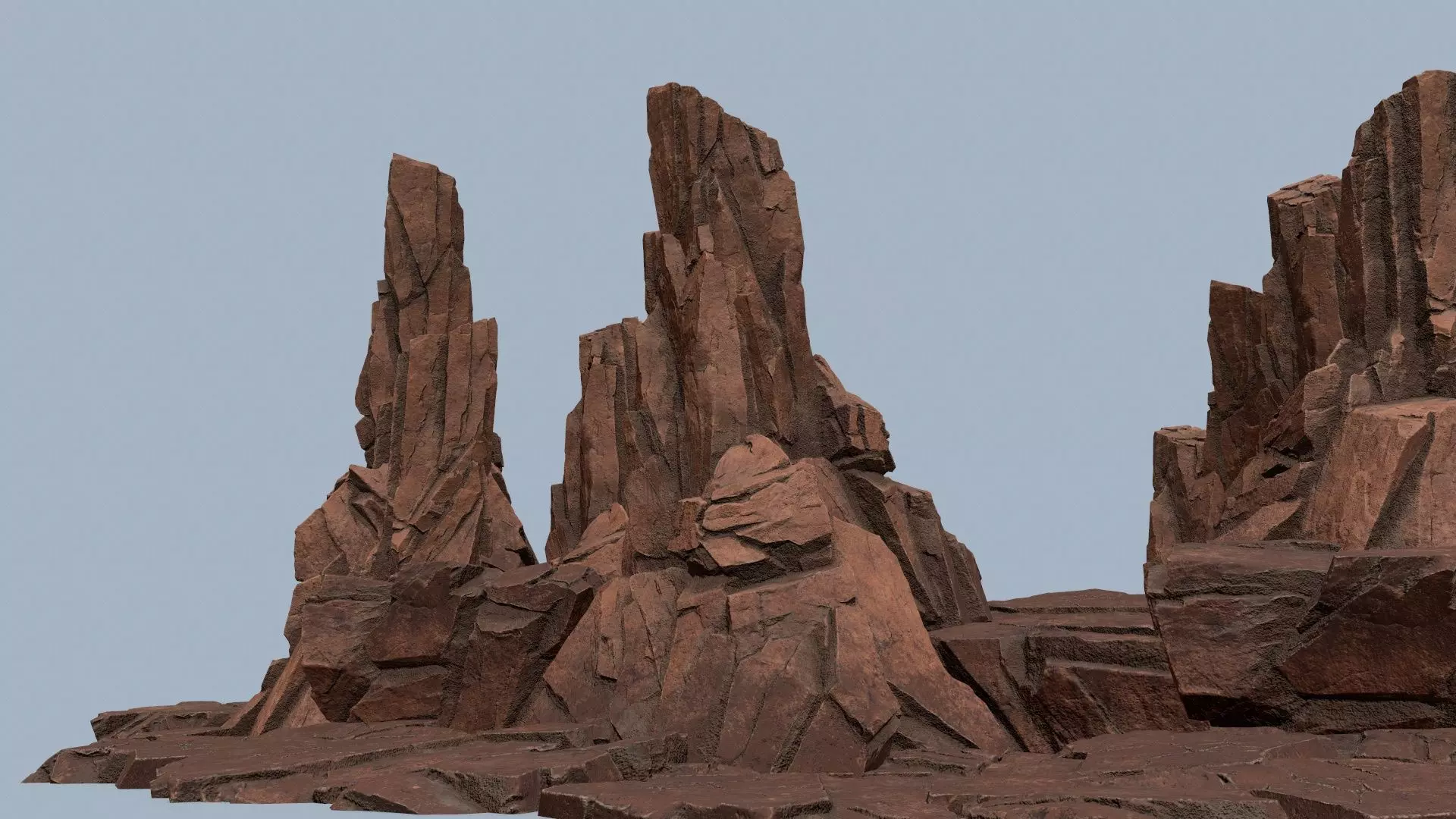 desert rocks Low-poly 3D model_0
