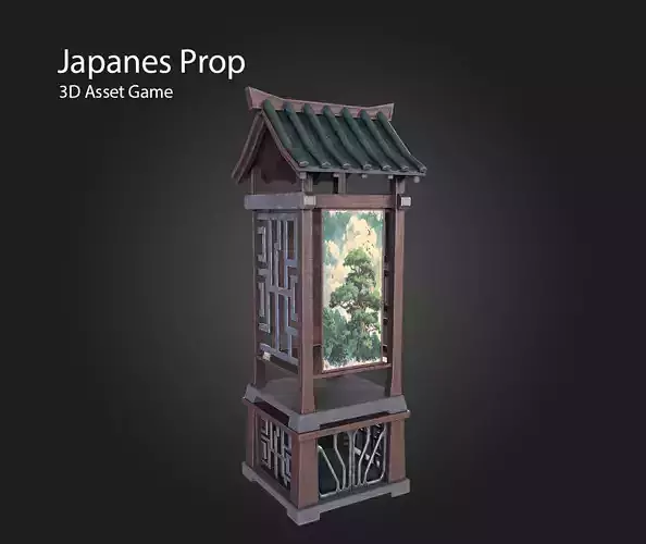 Japanese Prop Low-poly 3D model