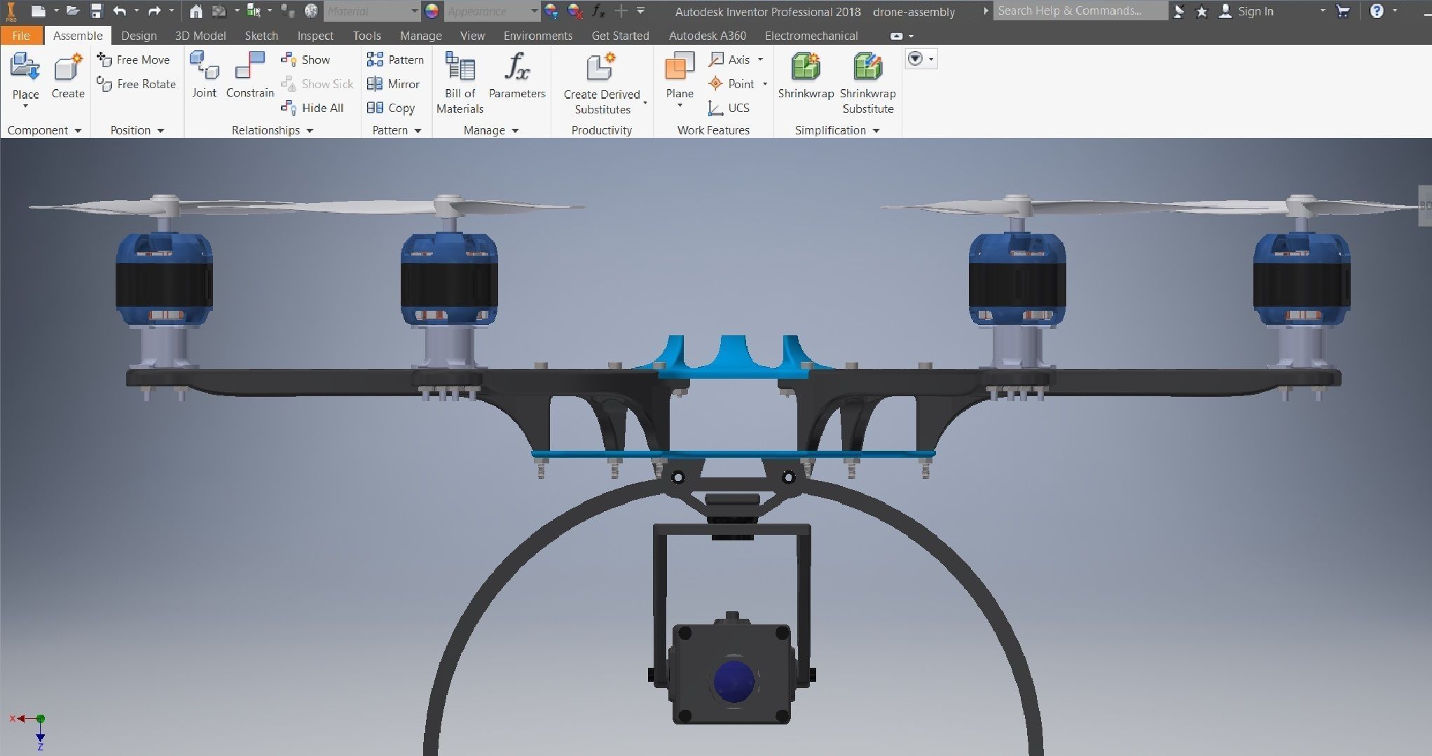 Flycam Drone Assembly  3D model_11