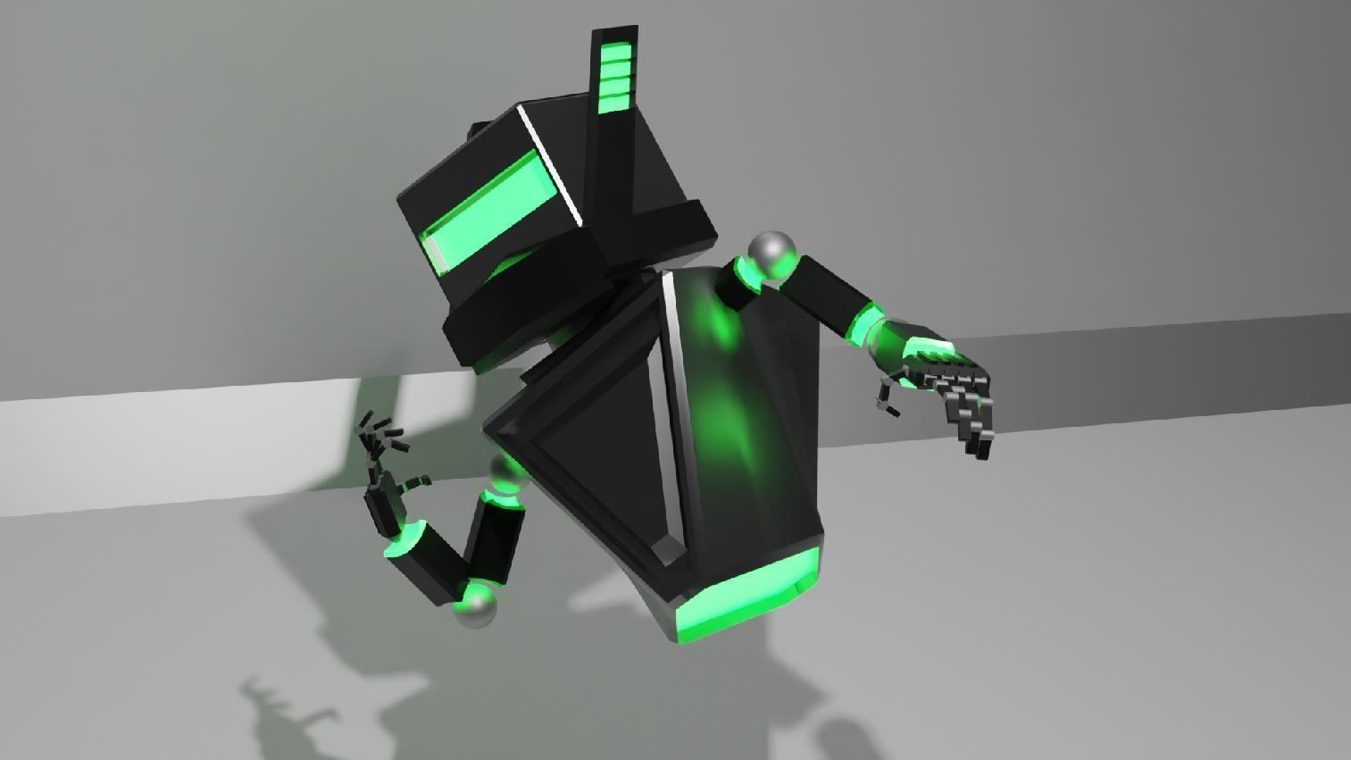 Male Robot Low-poly 3D model_3