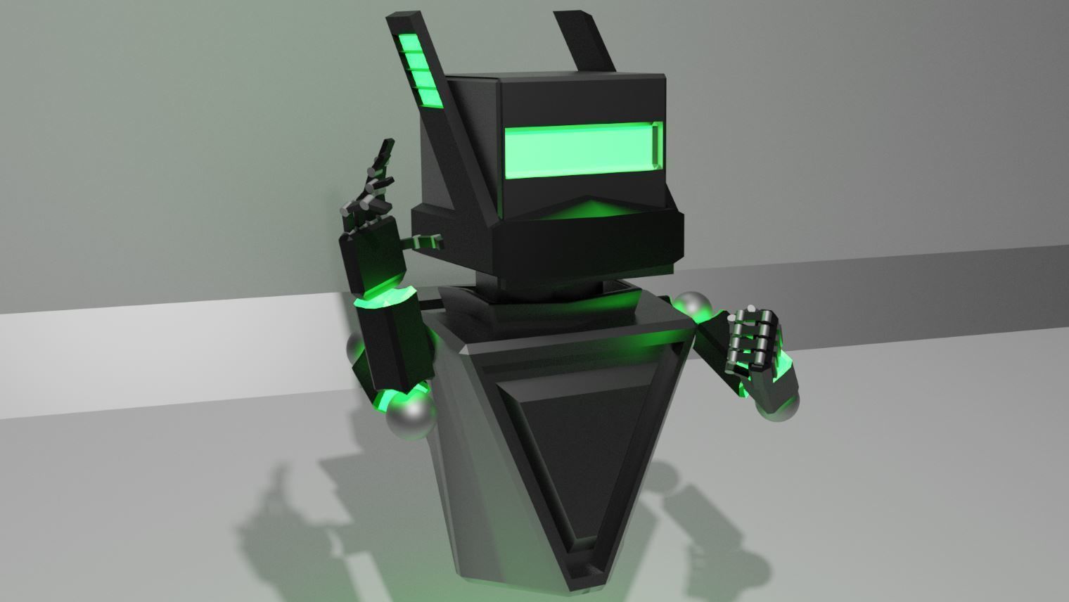 Male Robot Low-poly 3D model_2