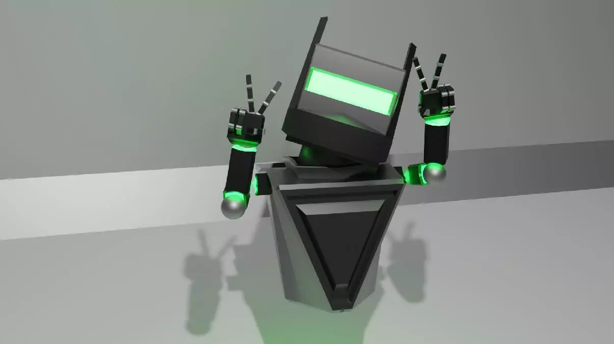 Male Robot Low-poly 3D model_0