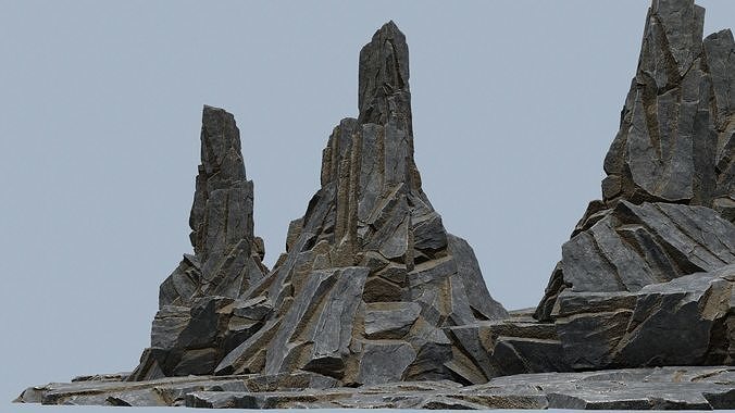 cliff rocks  Low-poly 3D model