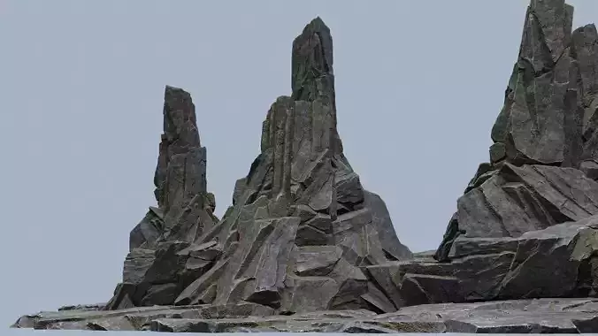 cliff rocks  Low-poly 3D model