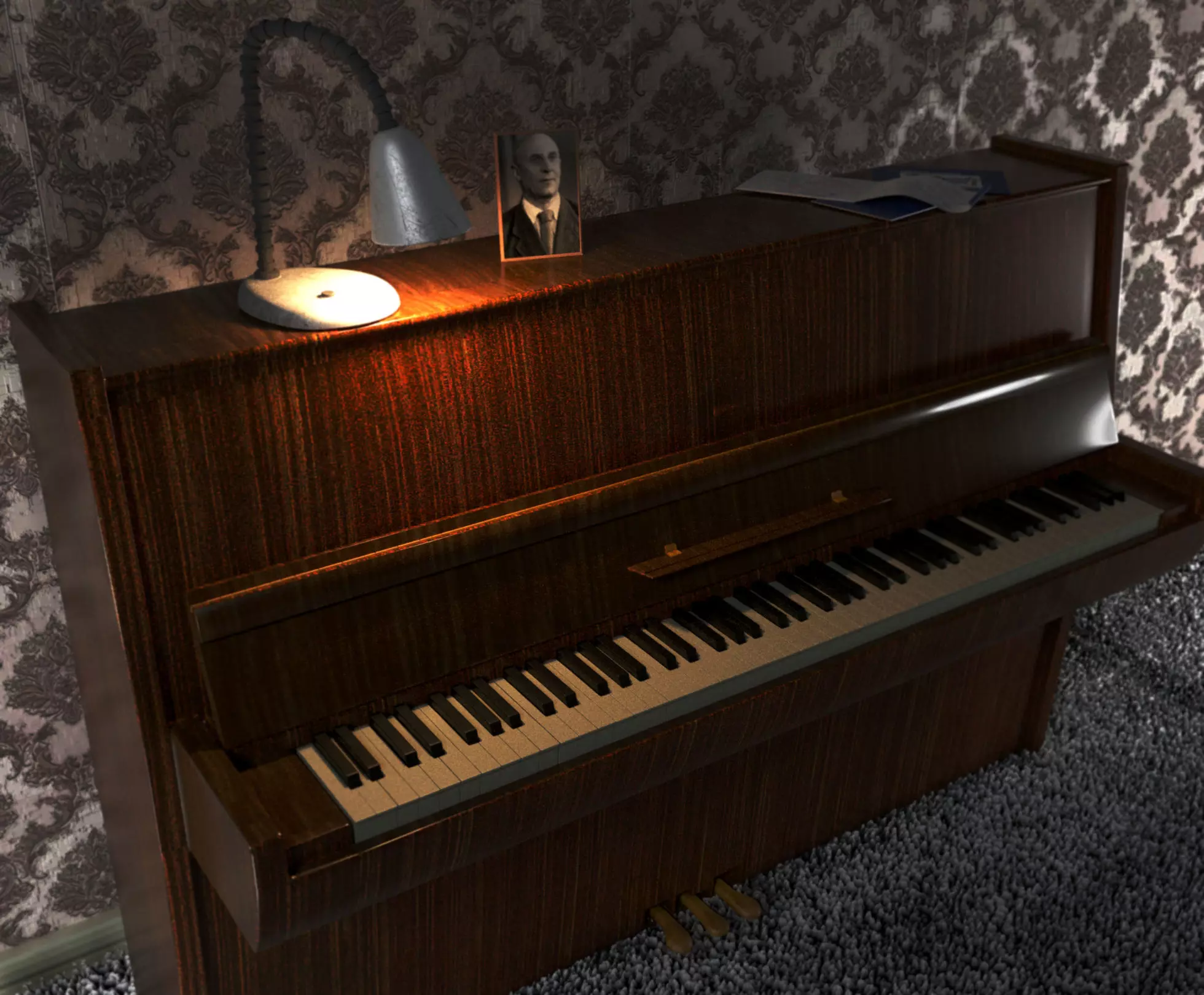 Piano 3D model_0