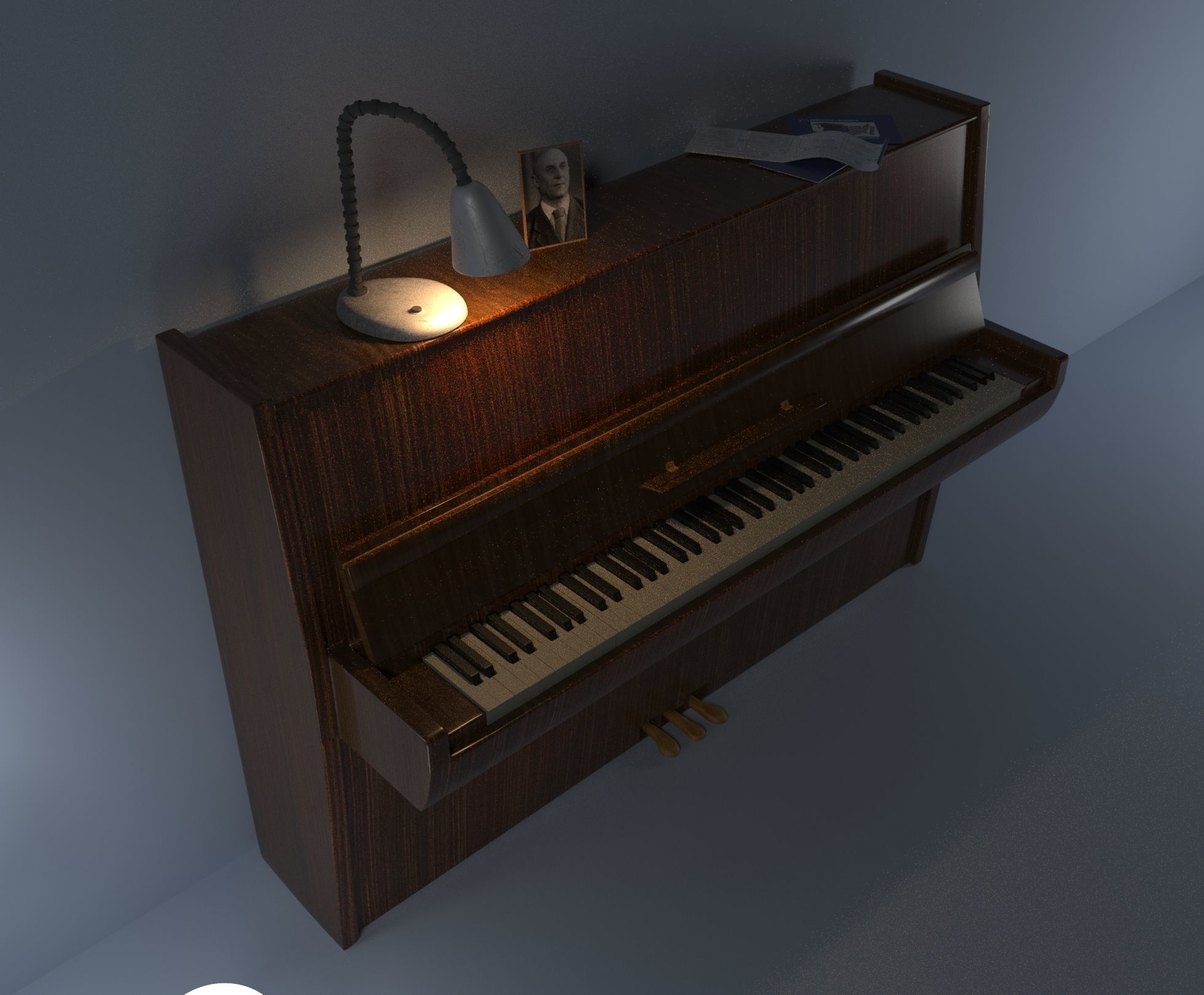 Piano 3D model_4