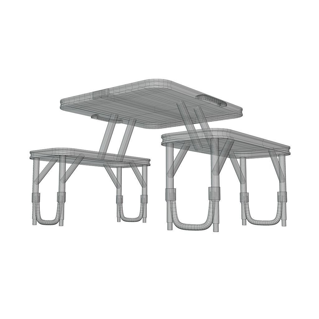 Foldable camping table Low-poly 3D model_7
