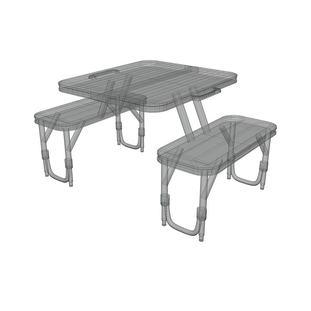 Foldable camping table Low-poly 3D model_6
